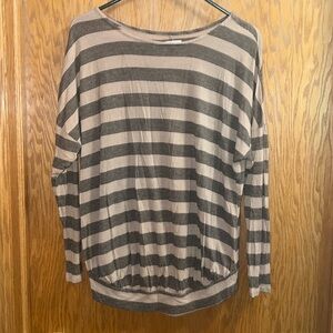 Striped Long Sleeve Top-Maternity